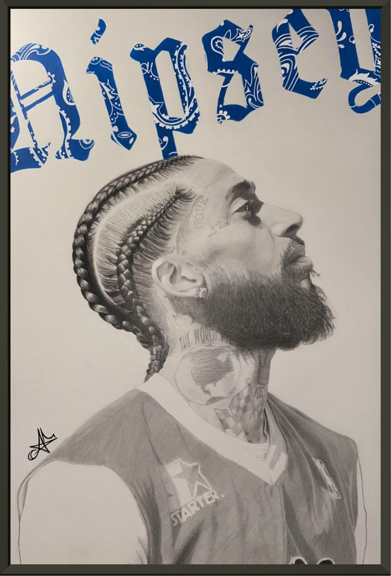 Nipsey Hussle Museum-Quality Matte Paper Metal Framed Poster