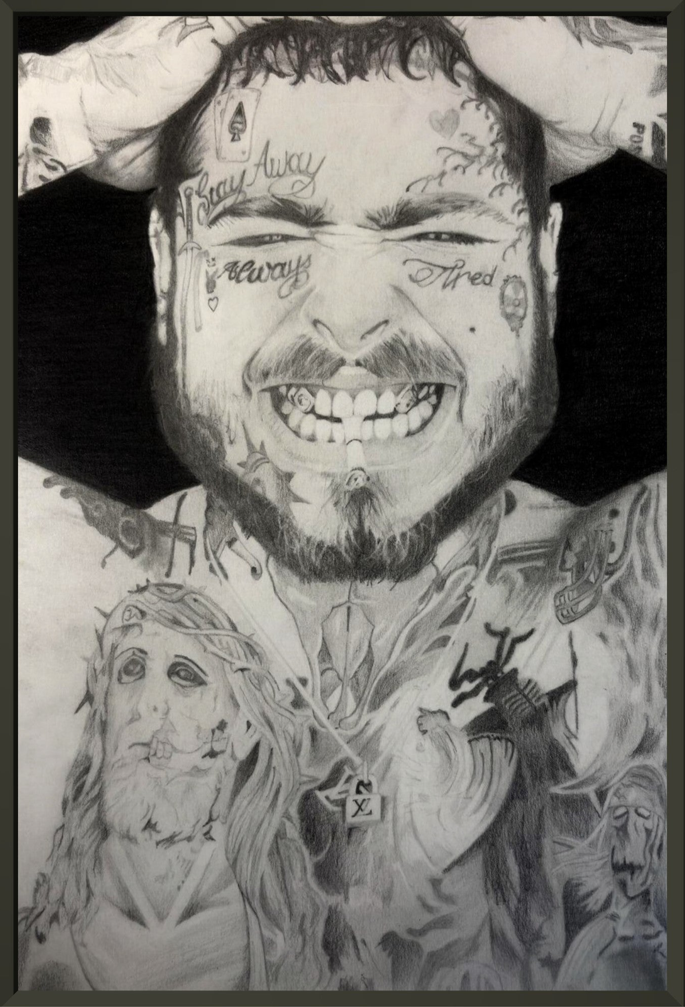 Post Malone Museum-Quality Matte Paper Metal Framed Poster